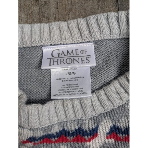 Game of Thrones Sweater Adults L Winter is Here Ugly Christmas Wolf Xmas HBO GOT - Picture 3 of 6